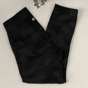 Lululemon Align Crop *21" Heritage 365 Camo Deep Coal Multi Size 6